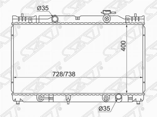 Радиатор охлаждения SAT TY0003ACV30 TOYOTA CAMRY, SOLARA  ACV30 2001-2006