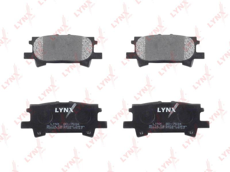 Колодки тормозные LYNXAUTO BD7534 LEXUS RX 2003-2008, TOYOTA HARRIER 2003-2012, TOYOTA HIGHLANDER 2