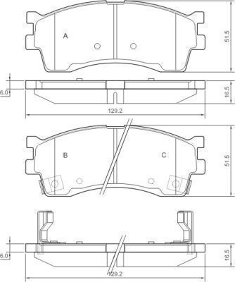 Колодки тормозные AMIWA WD11126S KIA CLARUS 98- / KIA SPECTRA 98-