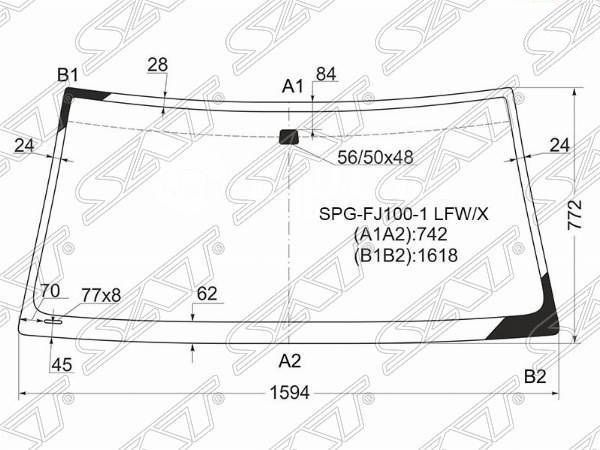 Стекло лобовое TOYOTA 5611160272