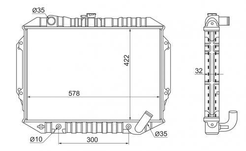 Радиатор охлаждения SAT STMC000624ATM MITSUBISHI PAJERO 1991-1999