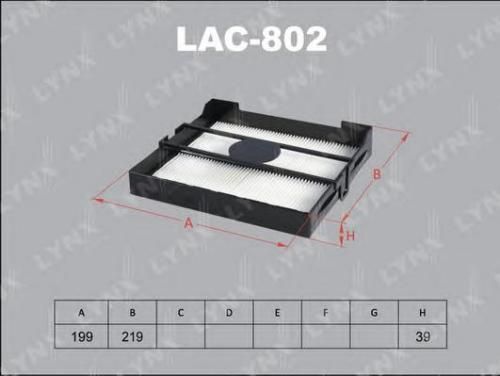 Фильтр салонный LYNX LAC802