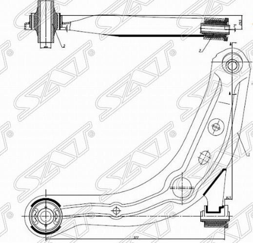 Рычаг SAT STLC6234350C MAZDA MPV 99- LH