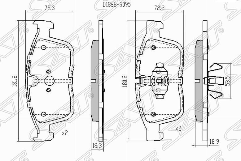 Колодки тормозные SAT ST31445985 VOLVO XC60 2015-