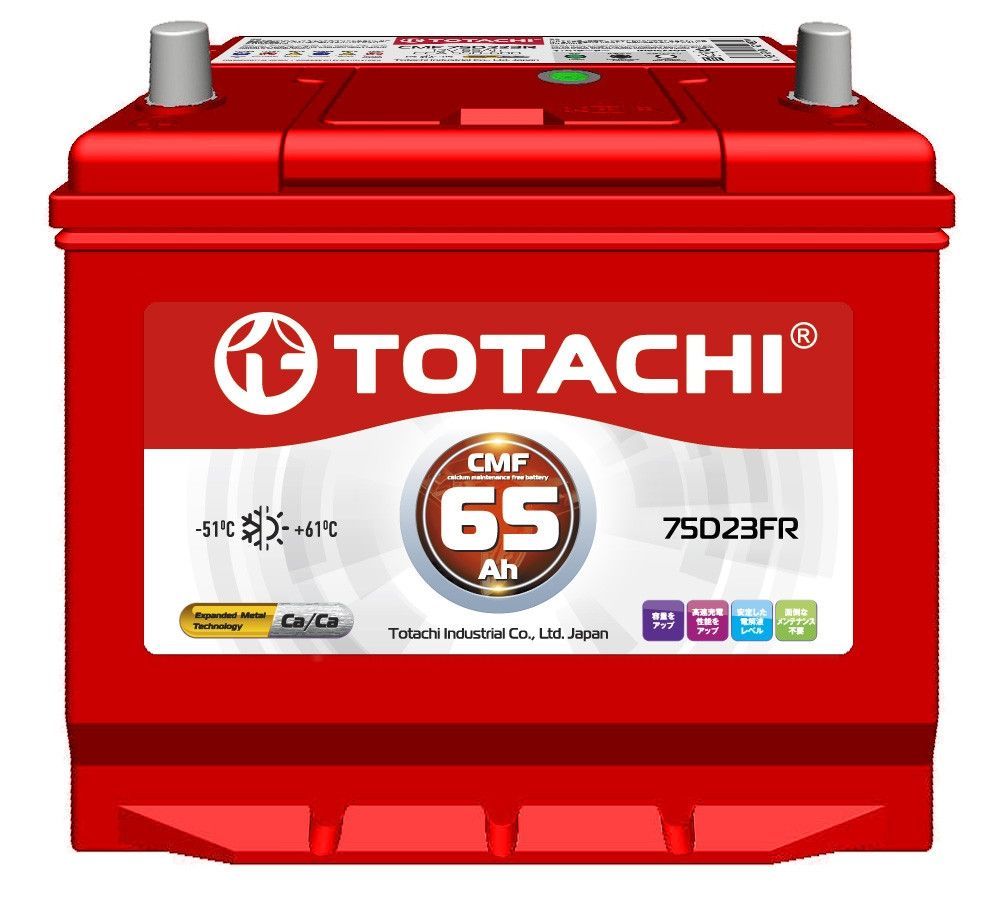 Аккумуляторная батарея TOTACHI KOR CMF 65 А/ч полярн. прямая 75D23 FR