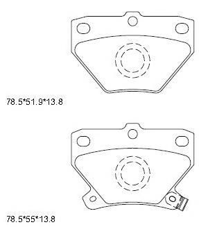Колодки тормозные ASIMCO KD2720 TOYOTA YARIS 1.0-1.5 / 1.4D / CELICA 1.8 WT-I 99-
