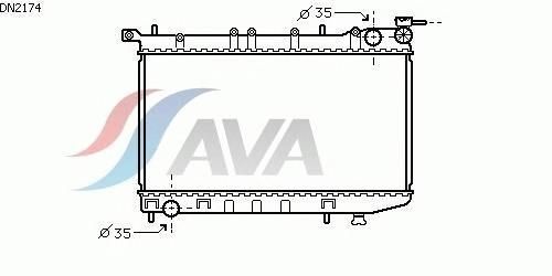 Радиатор охлаждения AVA DN2174 NISSAN ALMERA
