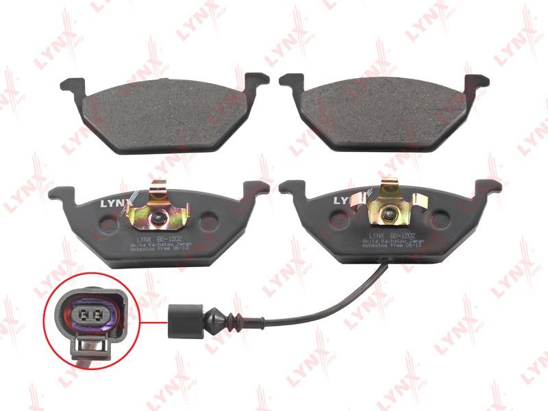 Колодки тормозные LYNXAUTO BD1202 TOYOTA RAV4 01-, AUDI A2 00-, SKODA FABIA 99-, OCTAVIA 96-