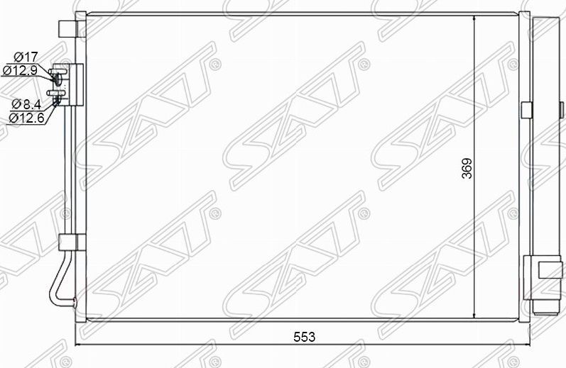 Радиатор кондиционера SAT STHNS13940 HYUNDAI SOLARIS