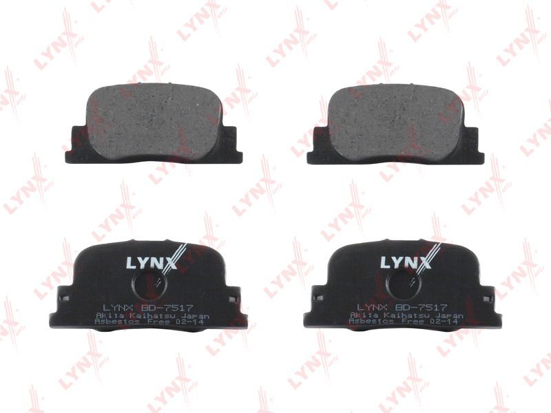 Колодки тормозные LYNXAUTO BD7517 GEELY VISION 2005-, LEXUS ES 1996-2001, LIFAN 620 2008-, TOYOTA CA