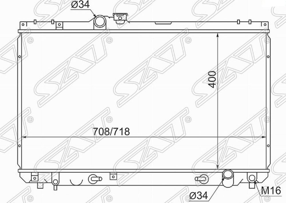 Радиатор ДВС SAT TY0005100 TOYOTA CHASER / CRESTA / VEROSSA / MARK II #ZX100/#ZX110 2.0/3.0 96-