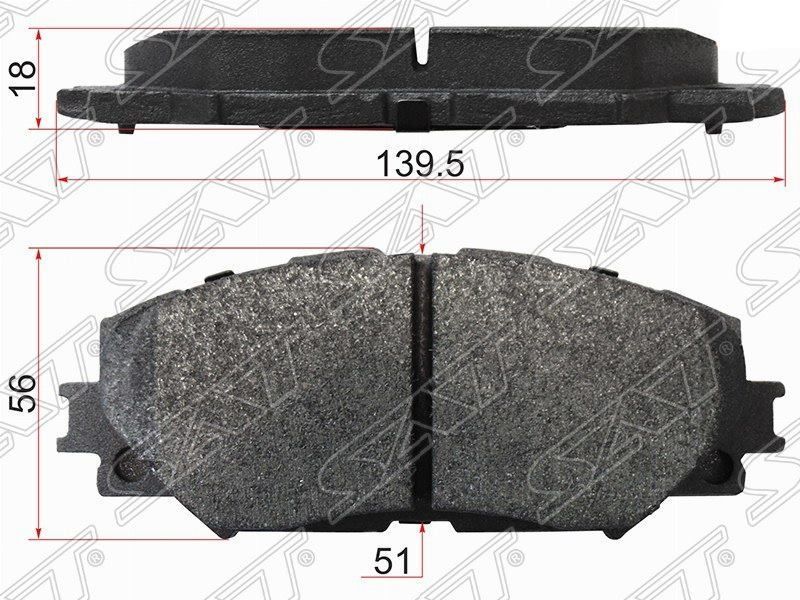 Колодки тормозные SAT ST0446512610 TOYOTA PREMIO / ALLION 05-12 / RAV 4 05- / COROLLA 06-13