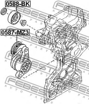 Паразитный / ведущий ролик MAZDA ZJ0115940