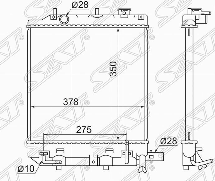 Радиатор охлаждения SAT MZ00041 MAZDA DEMIO / FORD FESTIVA 00-02