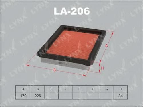 Фильтр воздушный LYNX LA206