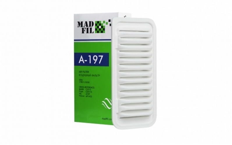 Фильтр воздушный MADFIL A197 TOYOTA Probox 2002- / TOYOTA Raum 2003- / TOYOTA Yaris/Echo 1999-