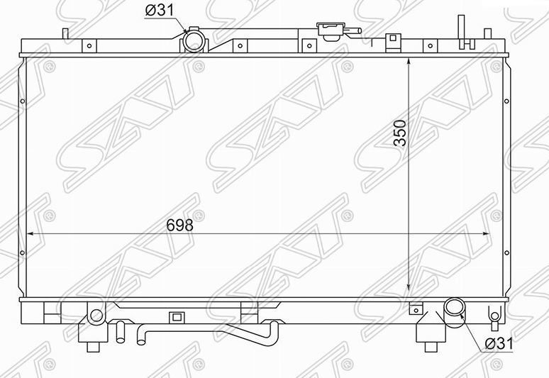 Радиатор охлаждения SAT TY0002ST210 TOYOTA CALDINA T190, T210 92-02