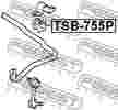 Втулка стабилизатора FEBEST TSB755P (D22) TOYOTA CALDINA 1997-