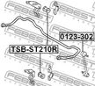 Втулка стабилизатора FEBEST TSBST210R (D15) TOYOTA CALDINA 1997-