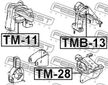 Сайлентблок FEBEST TMB13 TOYOTA CALDINA 2002-