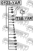 Втулка стабилизатора FEBEST TSBYAR (D25) TOYOTA BB 2000-2005