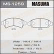 Колодки тормозные MASUMA MS1259 TOYOTA CAMRY CV30 1990-1994, TOYOTA CAMRY SV1990-1994, TOYOTA CAMRY