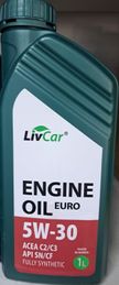 Масло моторное LIVCAR ENGINE OIL EURO 5W30 ACEA C2/3 API SN/CF синт (1л)