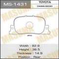 Колодки тормозные MASUMA MS1431 LEXUS ES300 1999-2001, TOYOTA: CALDINA 2002-2007, CAMRY GRACI AY060TY019