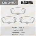 Колодки тормозные MASUMA MS2467 NISSAN CEFIRO 2000-2002, NISSAN PRIMERA 2000-2005, NISSAN SUNNY 200 440604U010