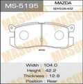 Колодки тормозные MASUMA MS5195 MAZDA CAPELLA 1989-1997, FORD TELSTAR 1990-1997 AY060MA005