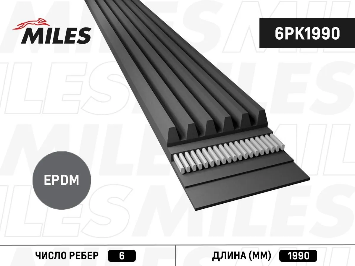 Ремень поликлиновой miles 6pk1990