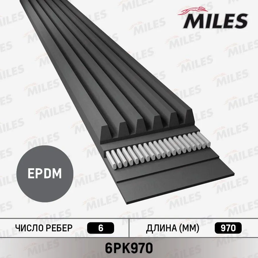 Ремень поликлиновой miles 6pk970