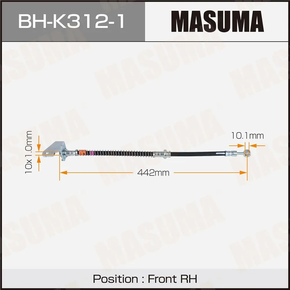 Шланг тормозной kia- front sportage ii rh masuma bh-k312-1