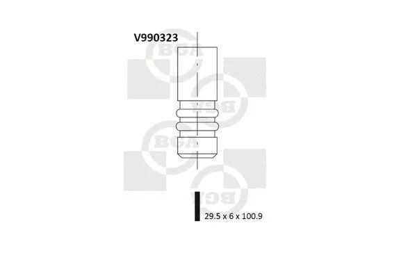 Клапан впускной 29.55x6x100.9\ audi a2 1.4 aua bby 01-05 bga v990323