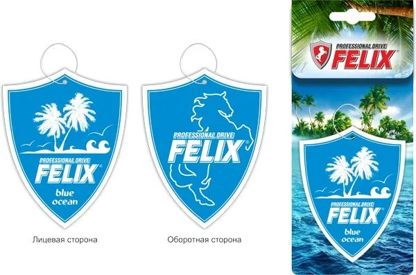 Ароматизатор felix бумажный прохлада лазурного океана 411040029