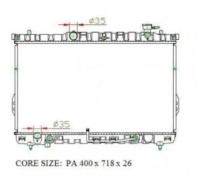 Радиатор охлаждения PANDAPARTS HYUN07V6 HYUNDAI/KIA SANTA FE 2000-2006