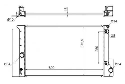 Радиатор охлаждения SAT TY0001150 TOYOTA  AURIS, AVENSIS, COROLLA 2006-2013