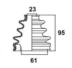 Пыльник ШРУС RBI T17YA91UZ TOYOTA YARIS 99-10 (61х23х95)