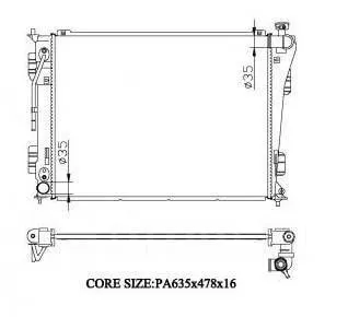 Радиатор охлаждения PANDAPARTS HYUN0811 HYUNDAI/KIA SONATA, OPTIMA, MAGENTIS 2010-2013
