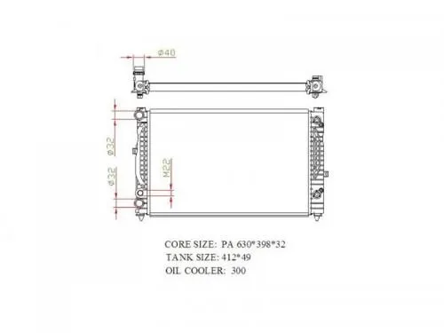 Радиатор охлаждения PANDAPARTS VW01B5 VOLKSWAGN PASSAT B5, AUDI A4 , SKODA SUPERB