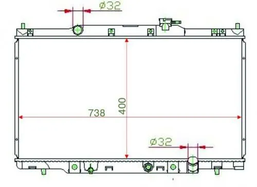 Радиатор охлаждения SAT HD00044 HONDA ELEMENT, CR-V 2003-2005