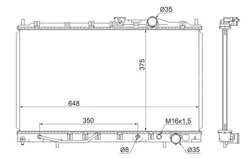Радиатор охлаждения PANDAPARTS MMC02E5 MITSUBISHI GALANT, ETERNA, EMERAUDE, COLT, LANCER, MIRAGE