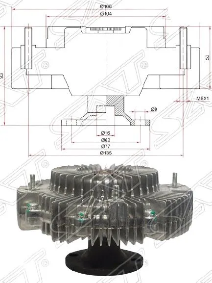 Вискомуфта TOYOTA 1621031020