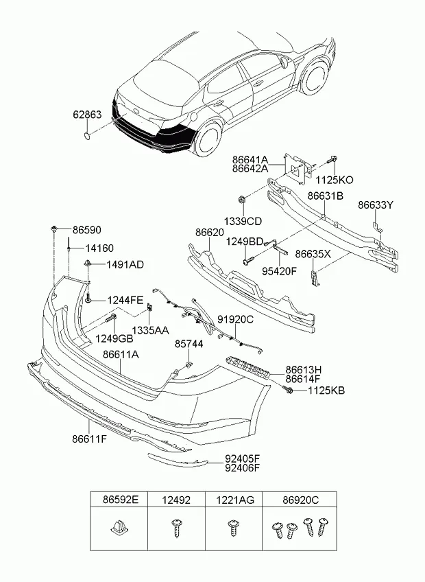 Усилитель бампера MADFIL KA352087R0000 866312T010