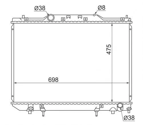 Радиатор охлаждения PANDAPARTS TOY02CXM10D TOYOTA GAIA / IPSUM  / PICNIC SXM10 3CTE 1998-2004