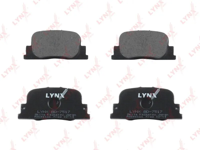 Колодки тормозные LYNXAUTO BD7517 GEELY VISION 2005-, LEXUS ES 1996-2001, LIFAN 620 2008-, TOYOTA CA