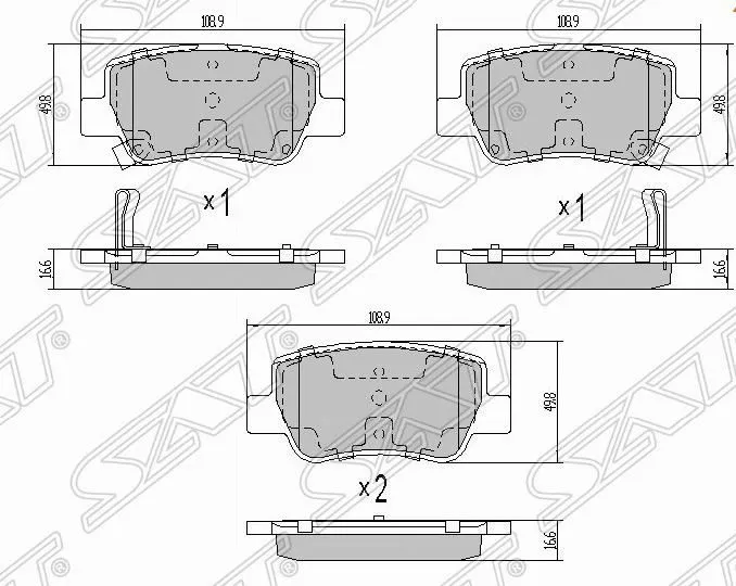 Колодки тормозные SAT ST0446605040 TOYOTA AVENSIS ZRT270 08-