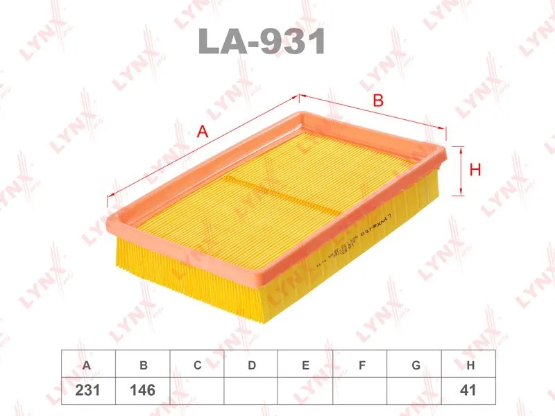 Фильтр воздушный LYNXAUTO LA931 SUZUKI SWIFT 2005-