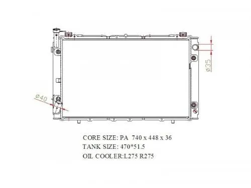 Радиатор охлаждения PANDAPARTS NIS0Y60D NISSAN PATROL, SAFARI Y60 TD42 1987-1997