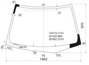 Стекло лобовое XYG FW02184LFWX HONDA CIVIC ES# 2001-2005